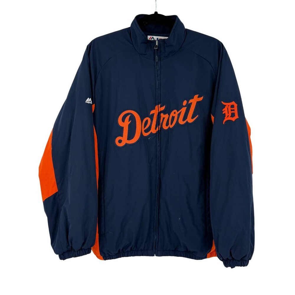 Vintage Y2K Majestic Detroit Tigers MLB Fleece Jacket • Streetwear Collectible L - Picture 1 of 14
